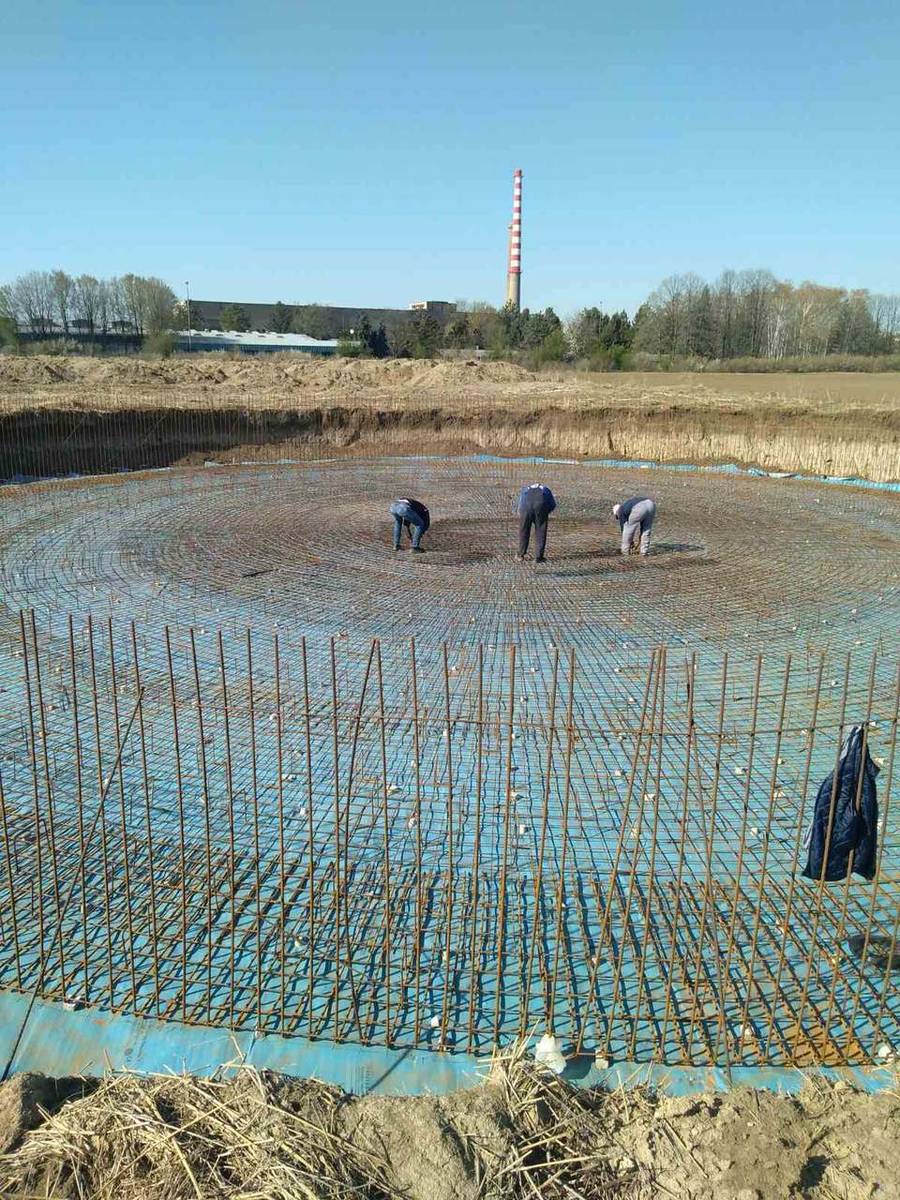 Armatura temeljne ploče spremnika – Bioplinsko postrojenje SM Energy