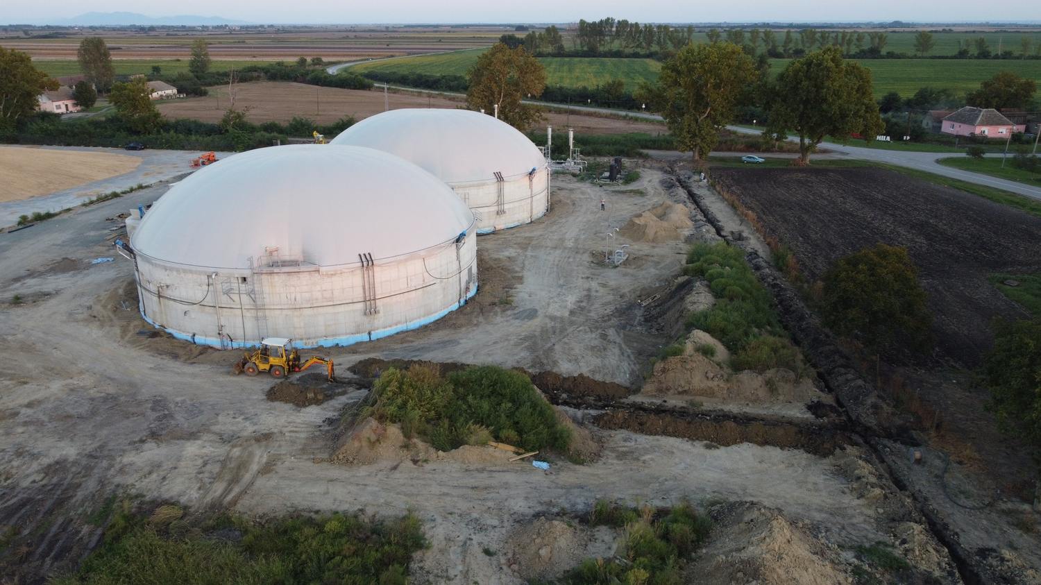 Zračni pogled na završene digestore – BPS Alter Biogas I