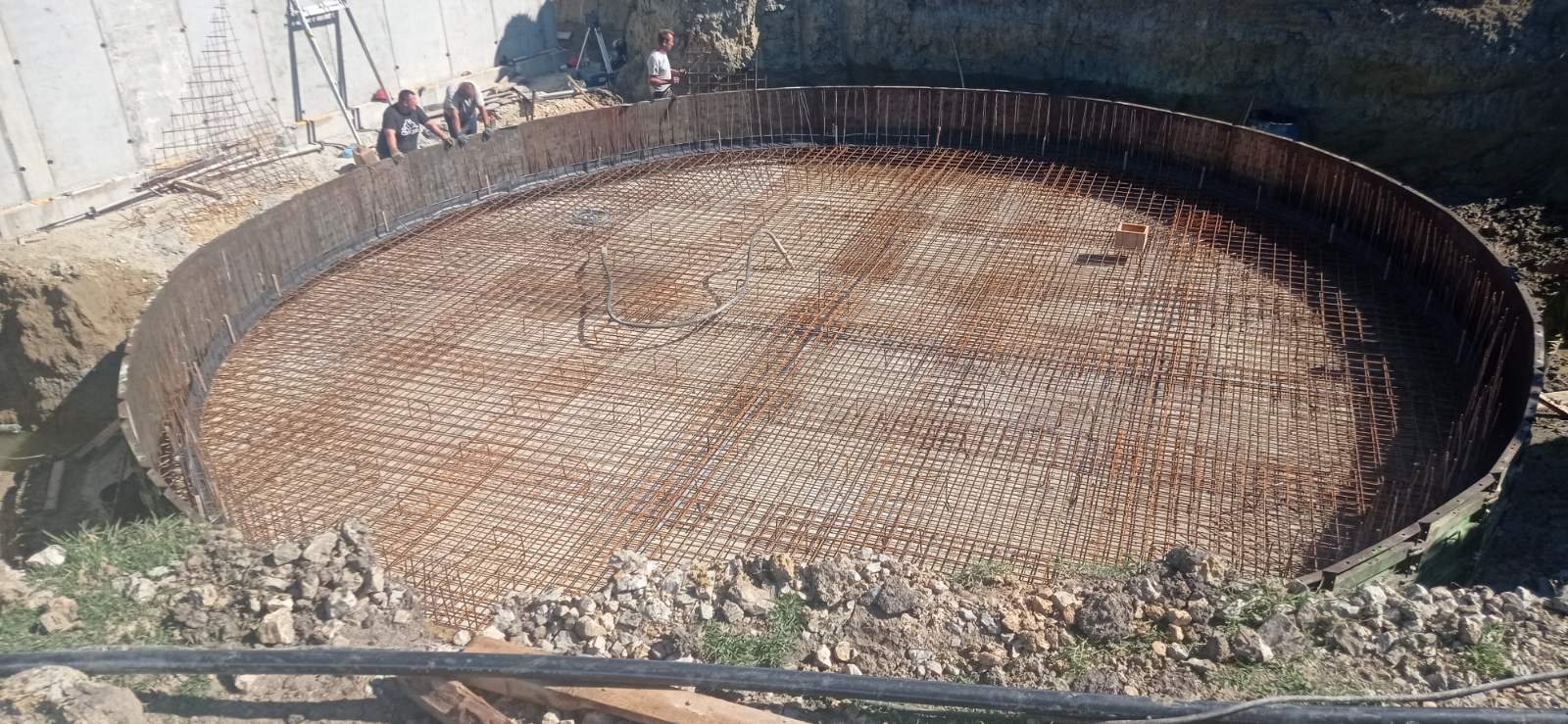 Armiranje temeljne ploče kružnog spremnika – BPS Alter Biogas Plan