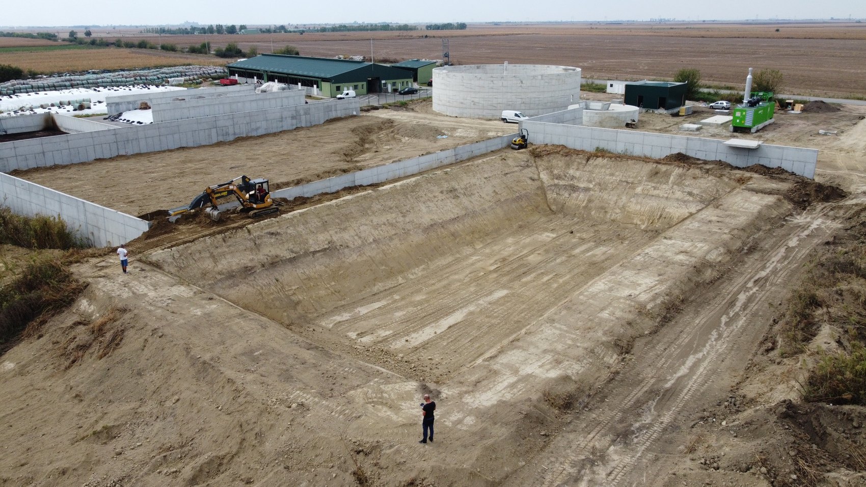 Zračni pogled na iskop lagune i spremnik – BPS Green Energy