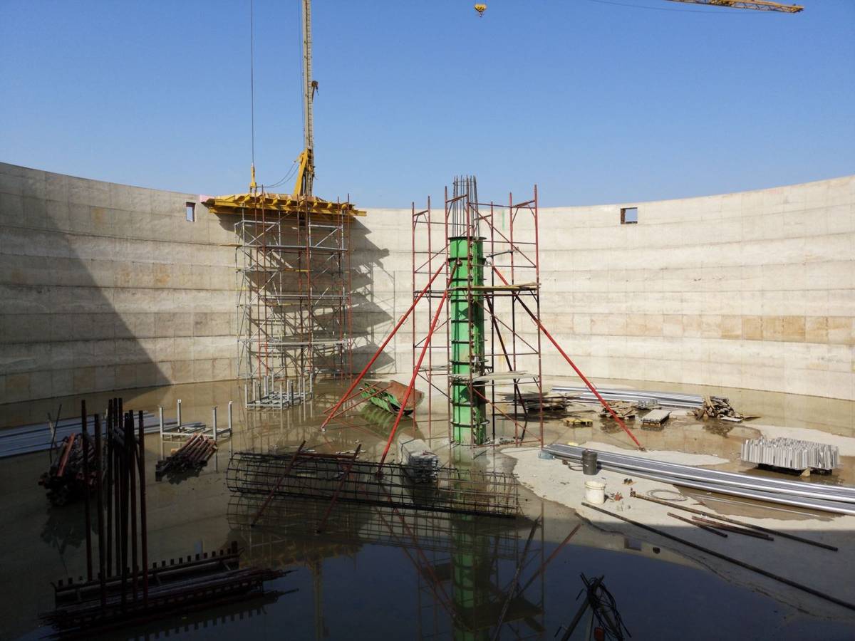Unutrašnjost spremnika – izvedba centralnog stupa – BPS Melenci